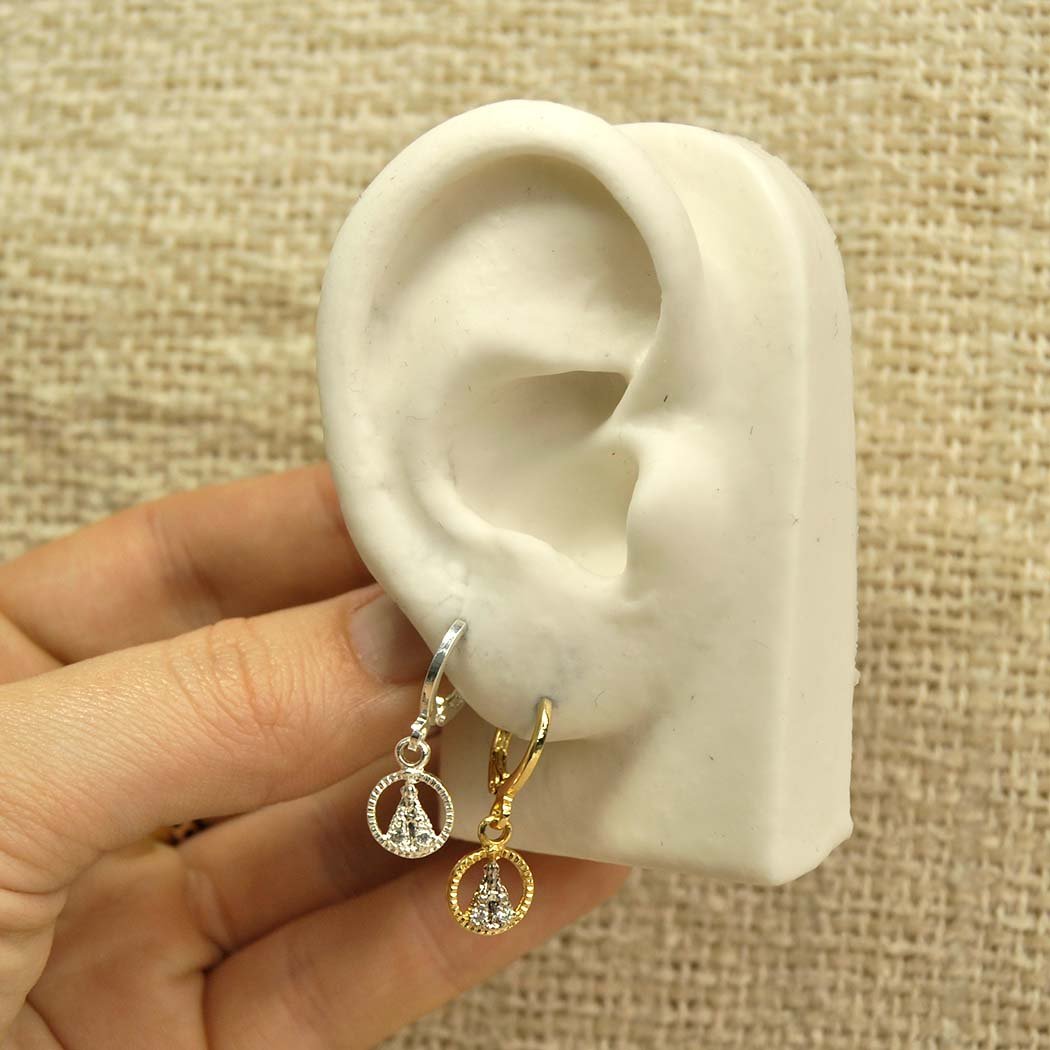 Brinco Argola Clips Nossa Senhora Aparecida banhado a Prata 70