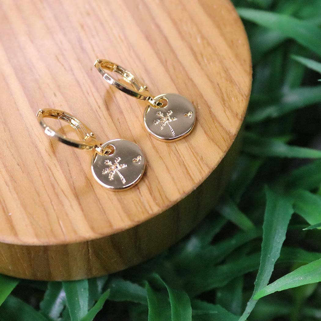 Brinco Clips Coqueiro banhado a Ouro 18k