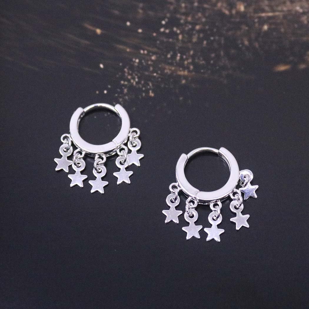 Brinco Clips Estrelinhas banhado a Prata 70
