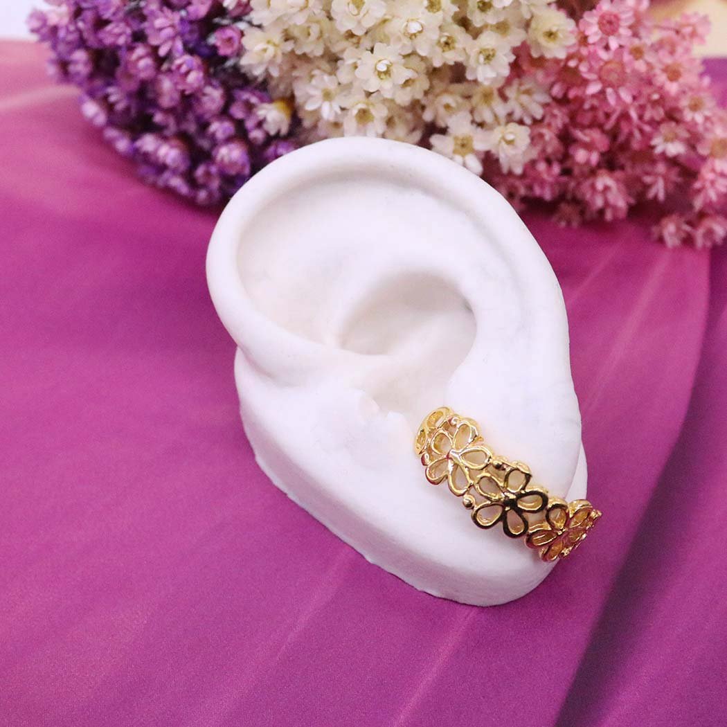 Brinco Flores Vazadas banhado a Ouro 18k
