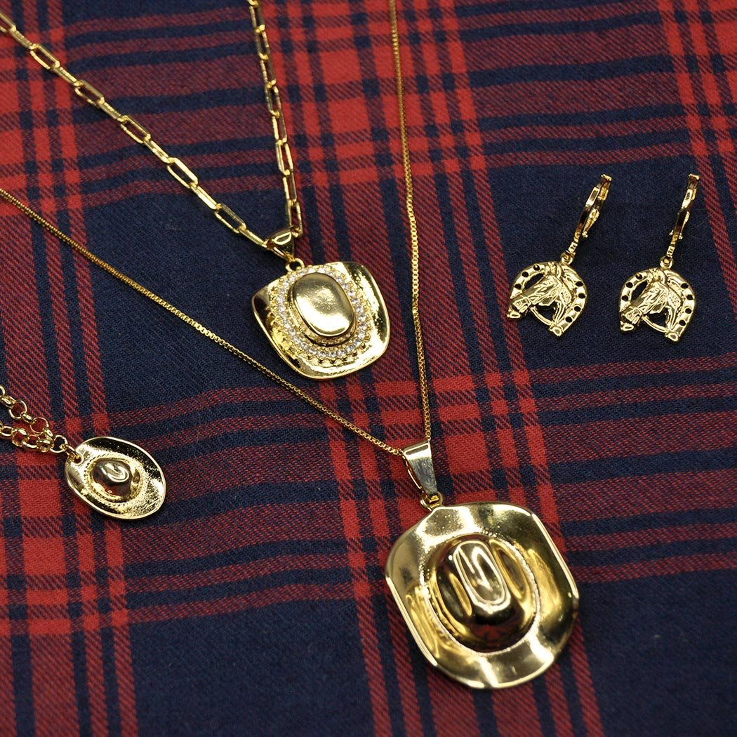 Choker Cartier Chapéu com Zircônias banhado a Ouro 18k