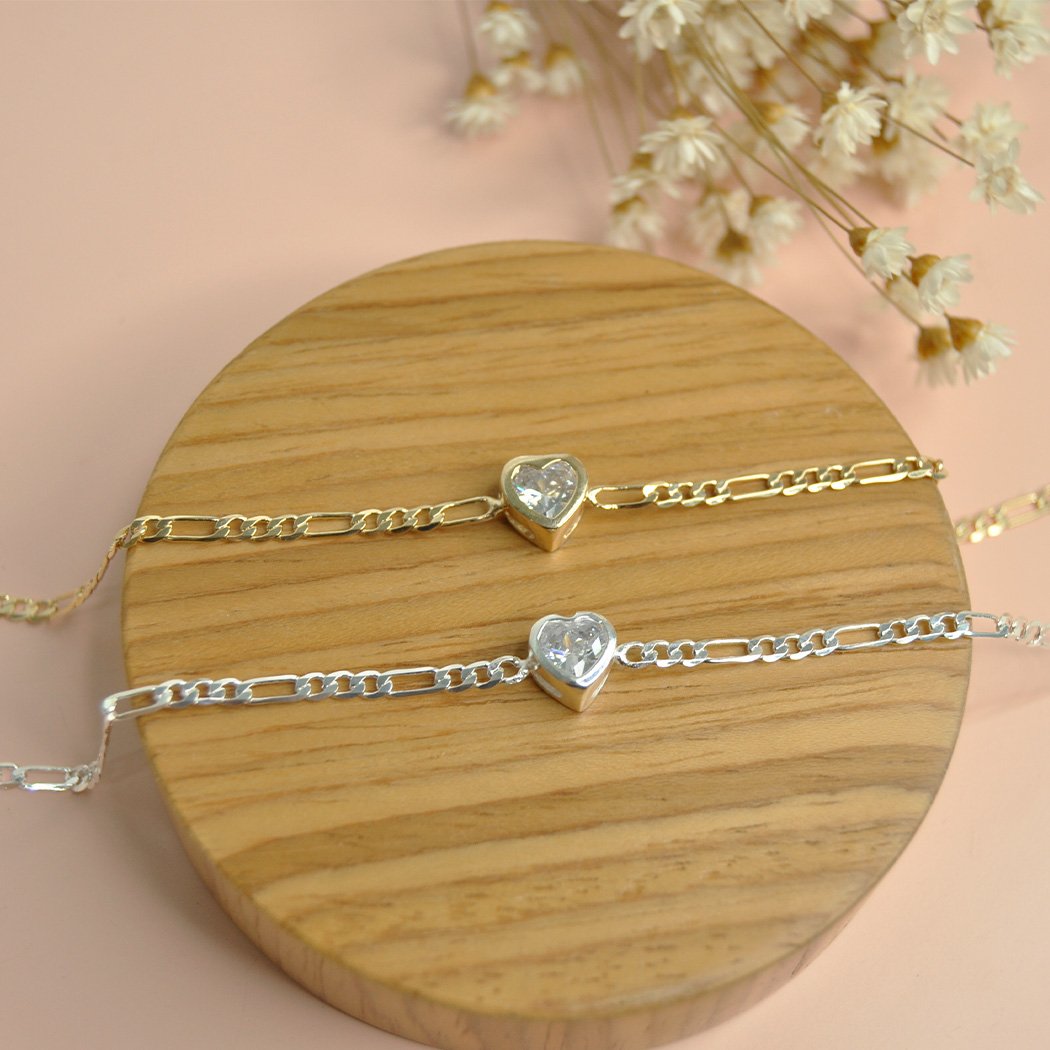 Choker Fio Masculino Zircônia Coração banhado a Ouro 18k