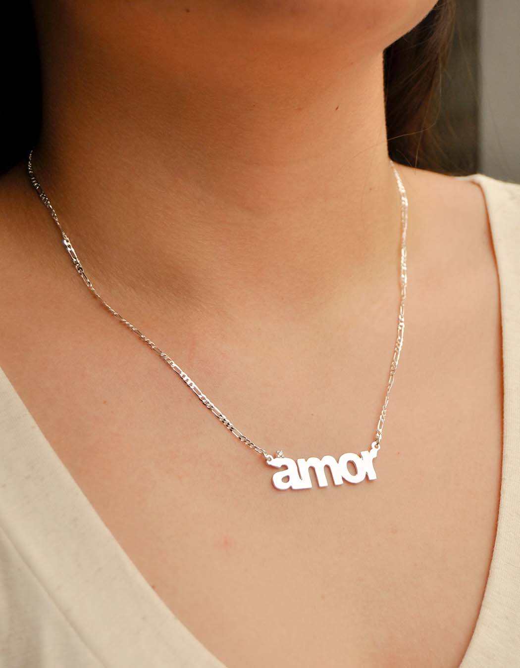 Colar AMOR fio masculino fino (opções)