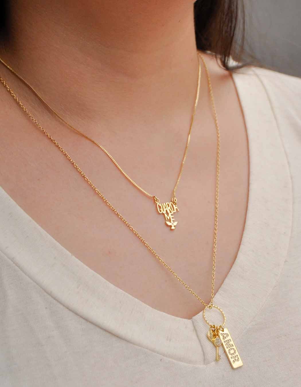 Colar Guarda-me banhado a Ouro 18k