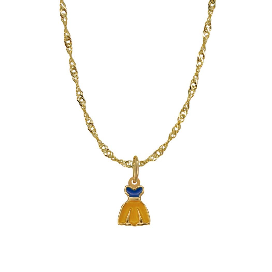 Colar Infantil Branca de Neve a Ouro 18k