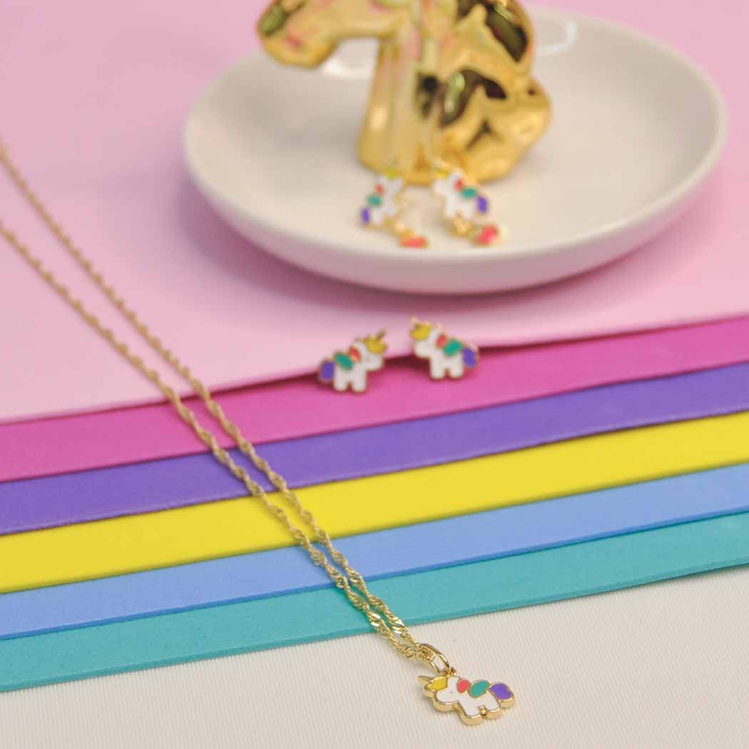 Colar Infantil Unicórnio Bebê banhado a Ouro 18k