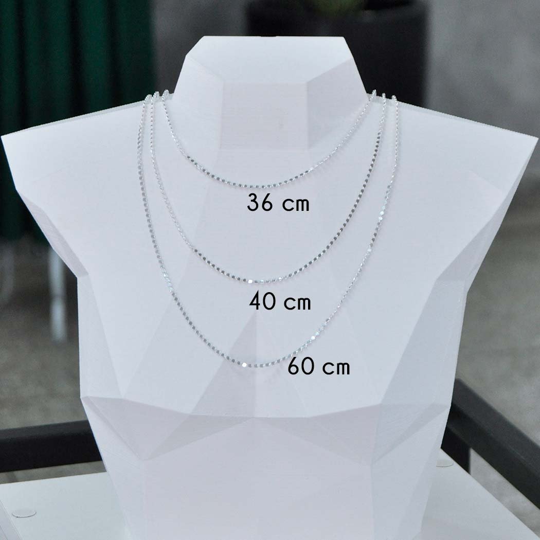 Colar Mini Bolinha Clássica banhado a Prata 70 (60 cm)