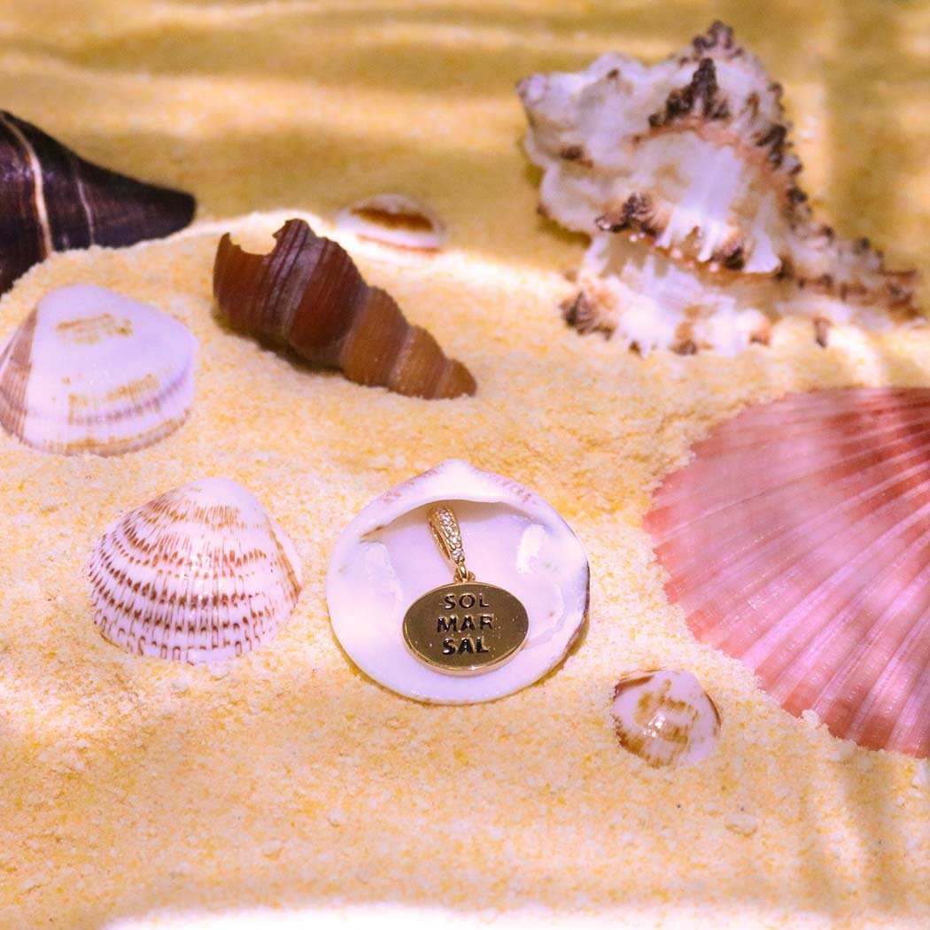 Colar Sol Mar Sal banhado a Ouro 18k