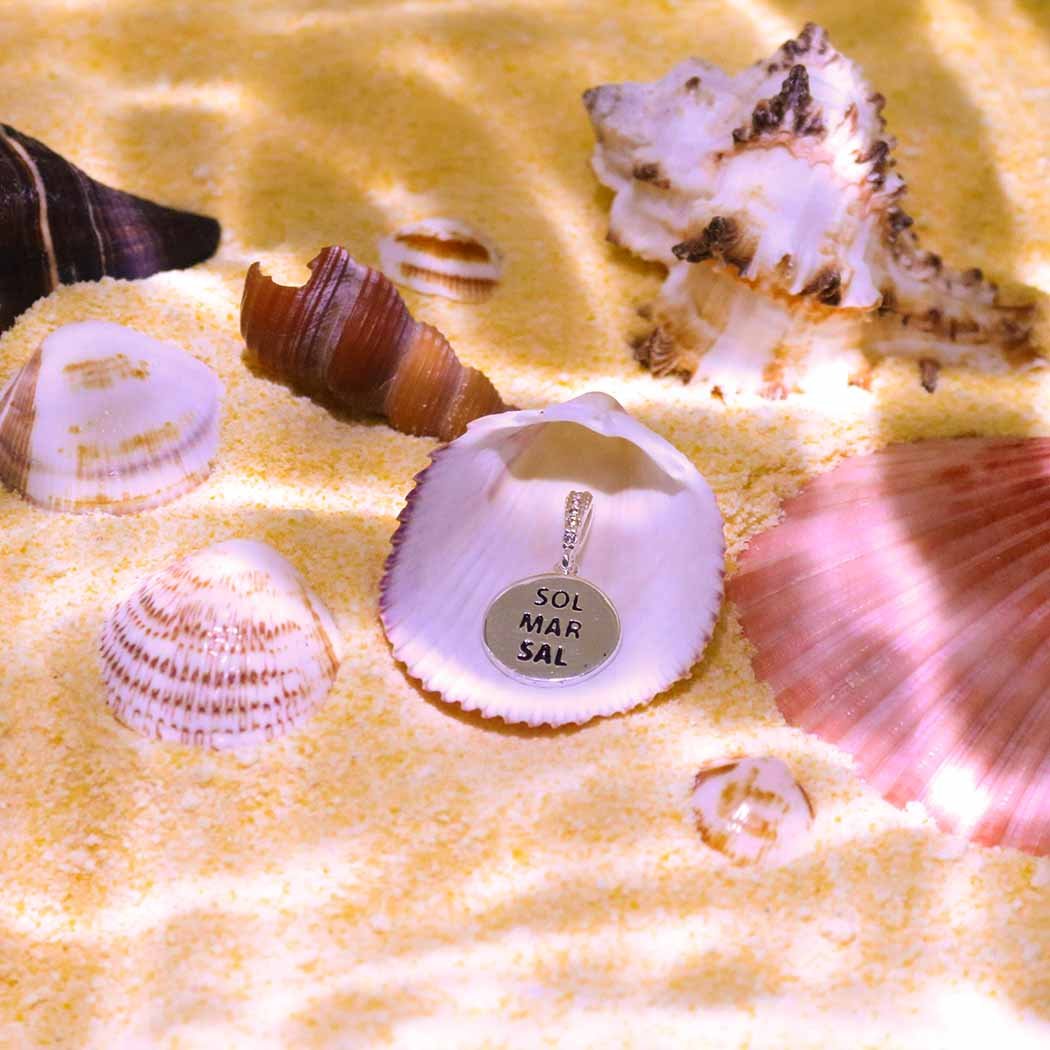 Colar Sol Mar Sal banhado a Prata 70