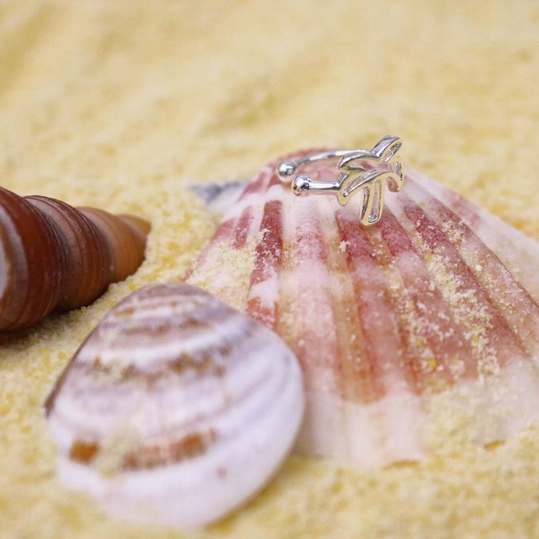 Piercing Fake Coqueiro banhado a Prata 18k