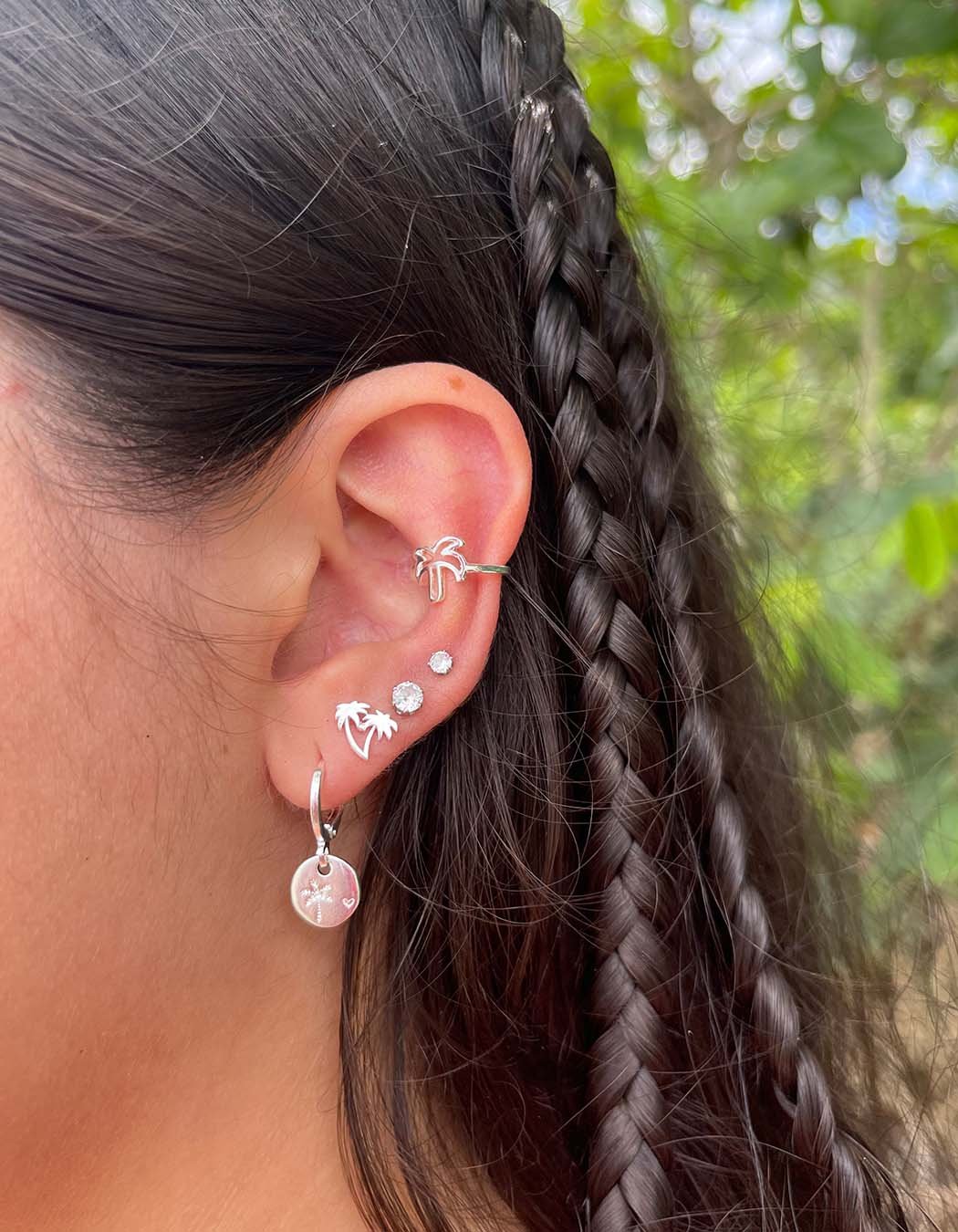 Piercing Fake Coqueiro banhado a Prata 18k