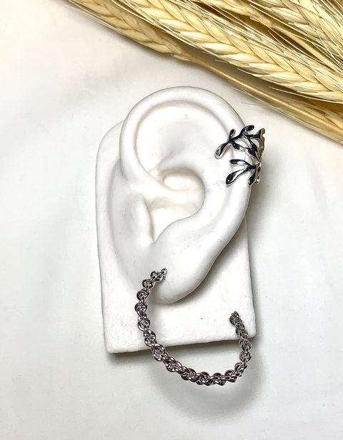 Piercing Fake Folhas Banhado a Ródio