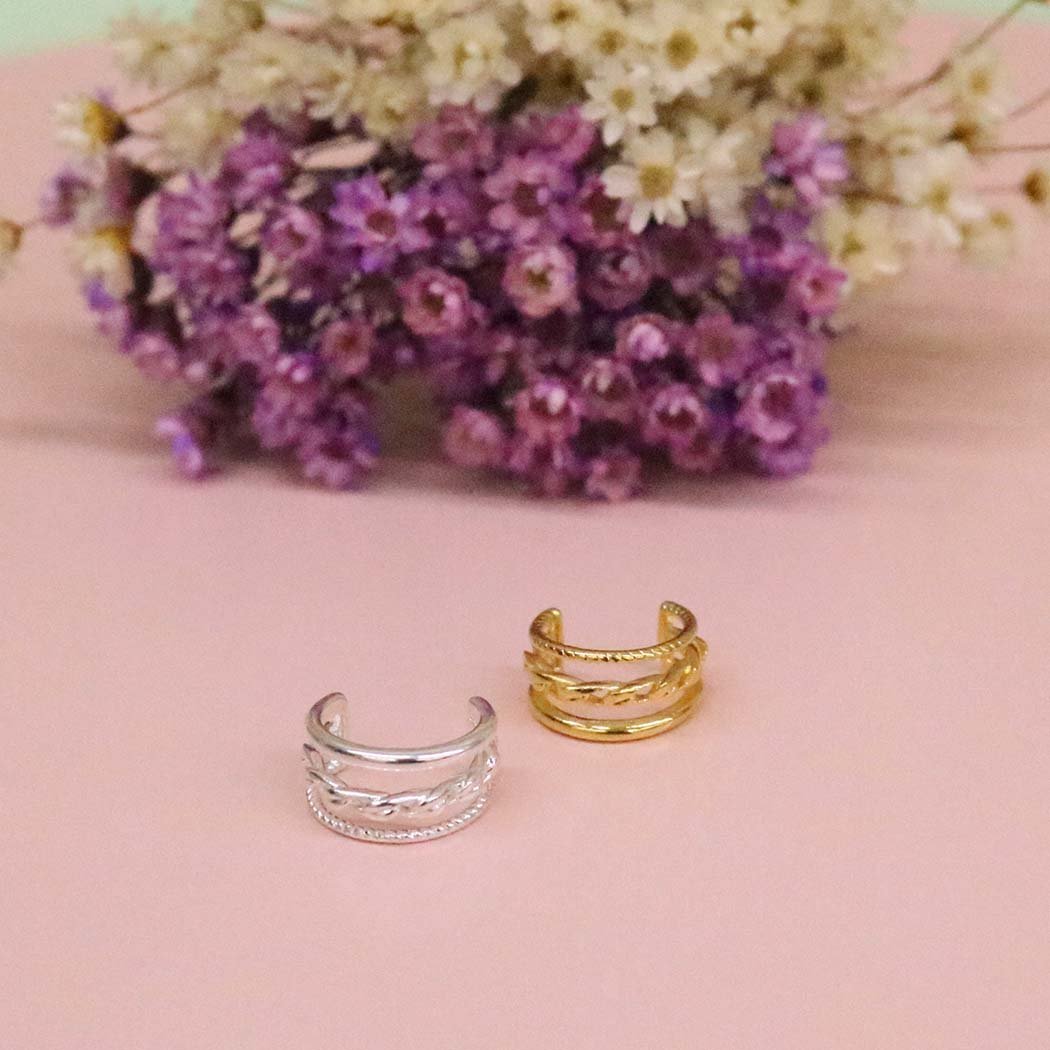 Piercing Fake Triplo banhado a Ouro 18k