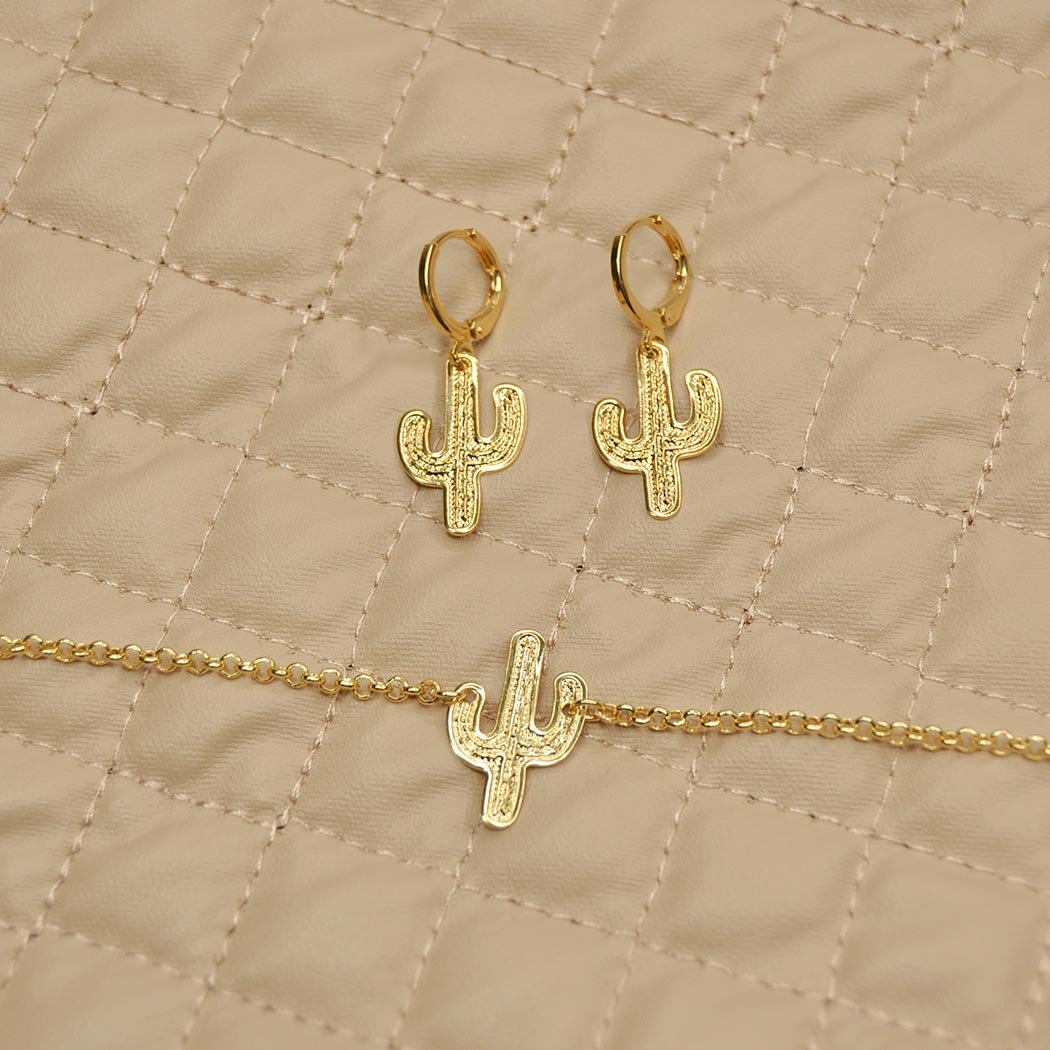 Pulseira Cacto banhada a Ouro 18k