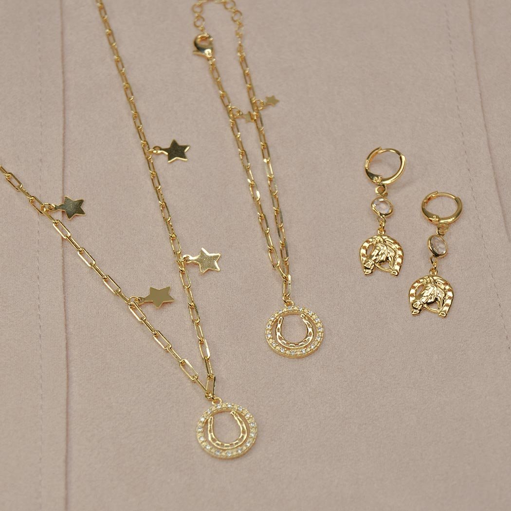 Pulseira Cartier Ferradura com borda cravejada Zircônias banhada a Ouro 18k
