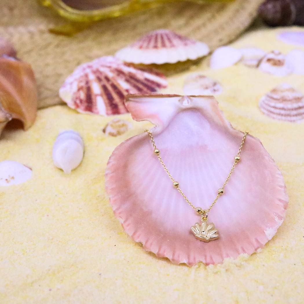 Pulseira Concha com Bolinhas banhado a Ouro 18k