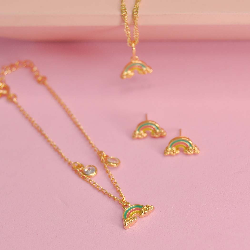 Pulseira Infantil Arco-Íris banhado a Ouro 18k