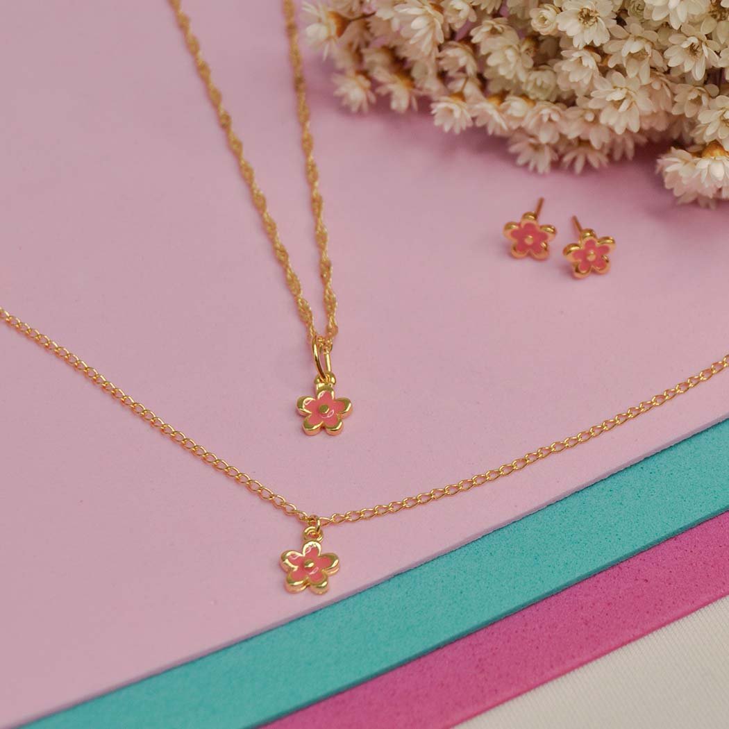 Pulseira Infantil Florzinha banhado a Ouro 18k