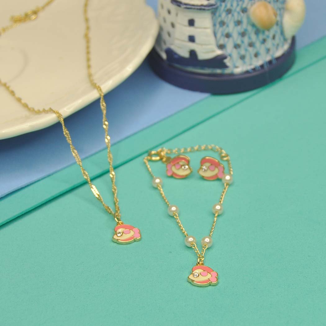 Pulseira Infantil Peixe com Zircônia banhado a Ouro 18k