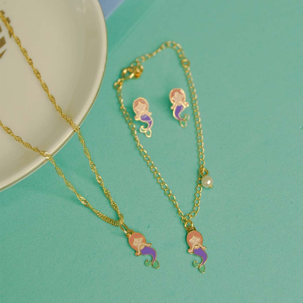 Pulseira Infantil Sereia banhado a Ouro 18k