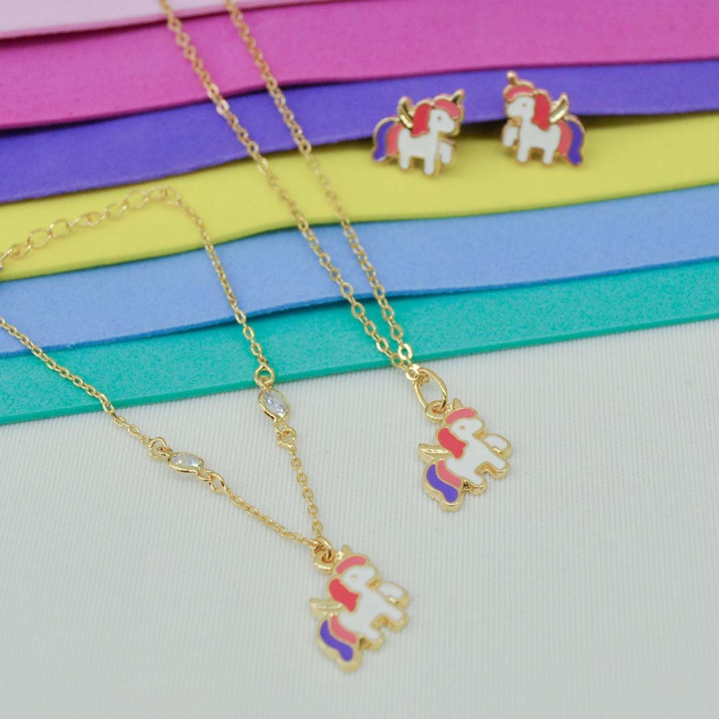 Pulseira Infantil Unicórnio banhado a Ouro 18k
