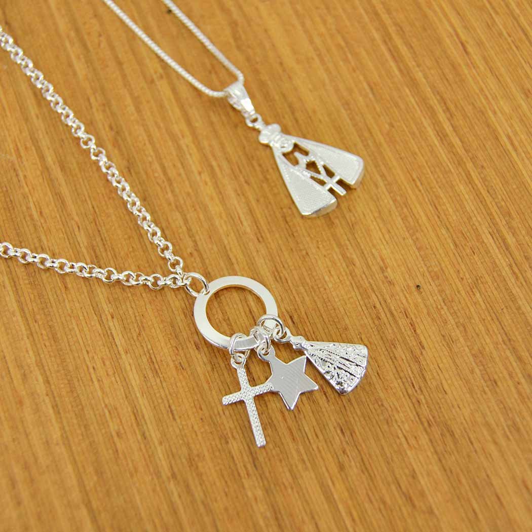 Pulseira Nossa Senhora Aparecida Cruz e Estrela banhada a Prata 70