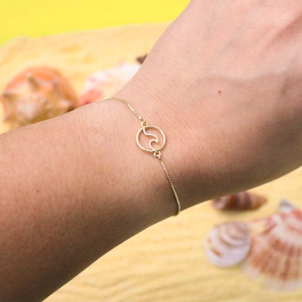Pulseira Onda Vazada banhado a Ouro 18k